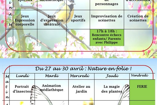 Programme Vacances Avril 2026